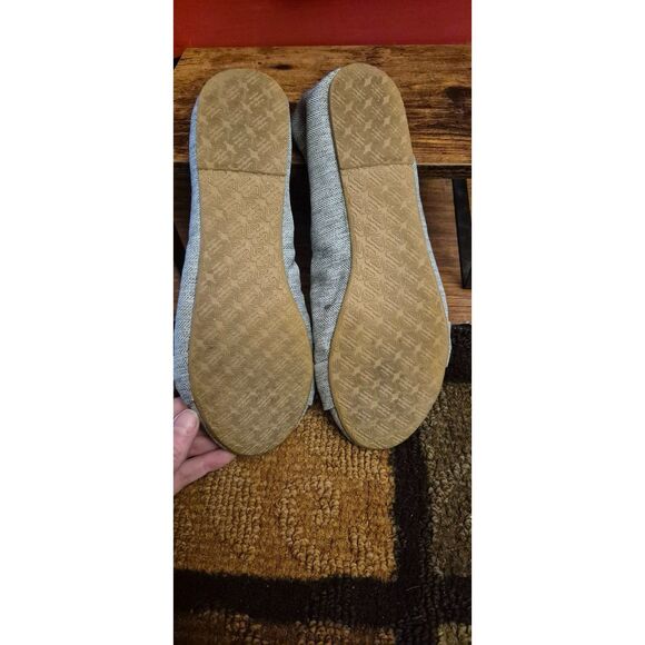 Y2K Roxy 9.5 Heather Gray Slip on Flats Shoe Fleece Lind Comfort Toe Grommet EUC - Picture 6 of 8